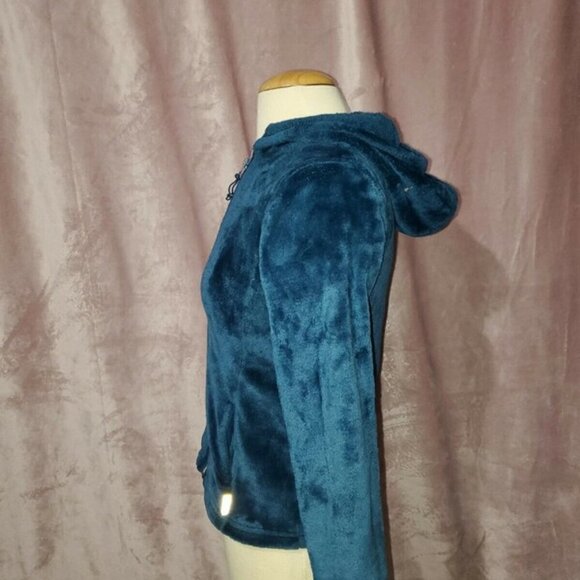 Magellan Girls Hoodie Velour Fleece Dark Green Blue Zip Up Jacket Size Large - Picture 5 of 5
